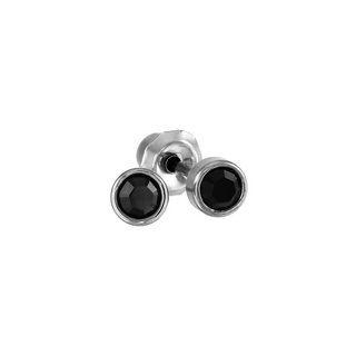 Titanium 4mm Black CZ Piercing Earrings