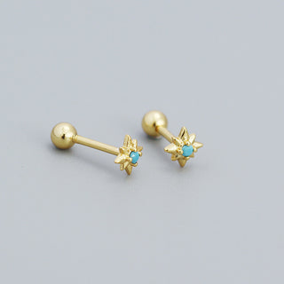 Turquoise Colour Star Cartilage Stud | Barbell Cartilage Studs 