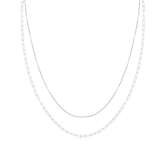 Silver Paperchain Double Row Necklace