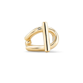 Unode50 Teen Ring in gold-plated alloy with signature buckle detail
