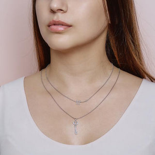 Silver Unlock Love Key Pendant