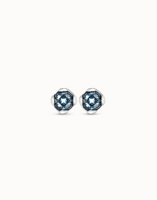 Unode50 Aura Blue Crystal Stud Earrings