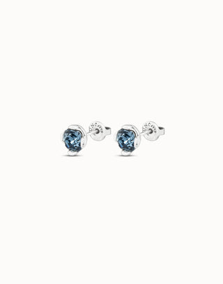 Unode50 Aura Blue Crystal Stud Earrings