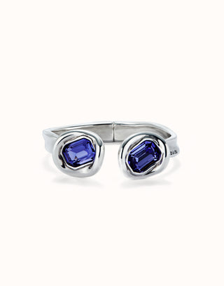 Unode50 Be Brave Chunky Purple Crystal Open Bangle
