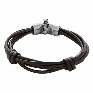 Unode50 Brown Leather Knotted Multi-Strand Bracelet