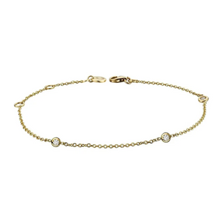 9ct Yellow Gold 0.15ct Diamond Triology Bracelet