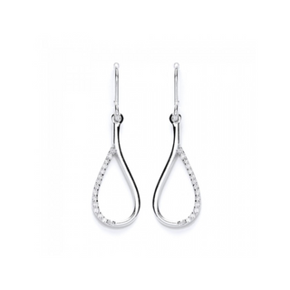 Silver CZ Drop Earrings