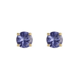 9ct Yellow Gold 4mm Tanzanite Stud Earrings