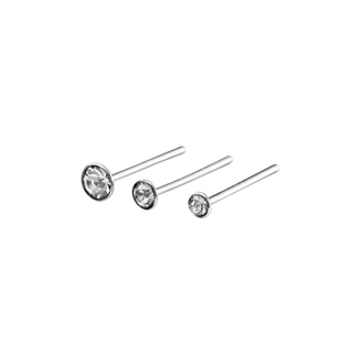 Set of Three CZ Nose Studs | Silver Nose Studs