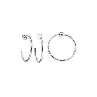 Silver Nose Ring Set