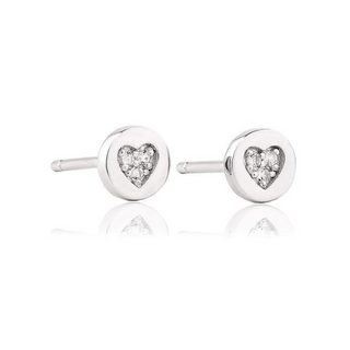 Lucinda King Grace Heart Disc Stud Earrings
