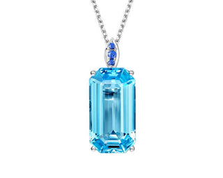 Fei Liu Victoriana Emerald Cut Pendant | VIC-750W-303-BTBS