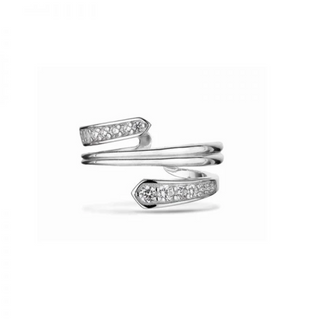 Silver CZ Sunbeam Adjustable Ring