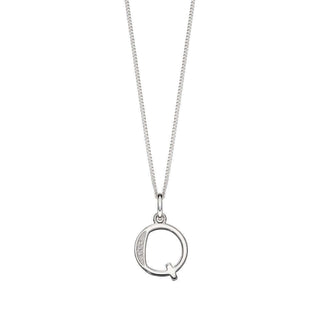 Silver CZ Initial 'Q' Pendant