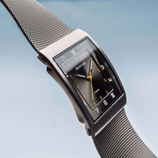 Bering Grey Mesh Rectangle Watch | 11233-077 | Bering Time Watches