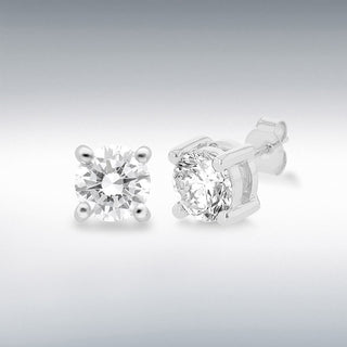 18ct White Gold 1.00ct Laboratory-Grown Diamond Stud Earrings