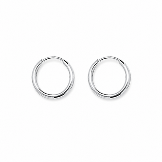 Silver 11mm Sleeper Hoop Earrings