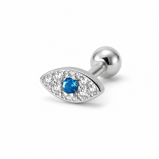 Silver CZ Evil Eye Cartilage Stud