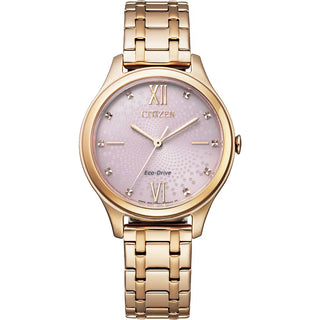 Citizen Ladies Pink Dial Watch | EM0503-75X | Rose Gold Pink Watches