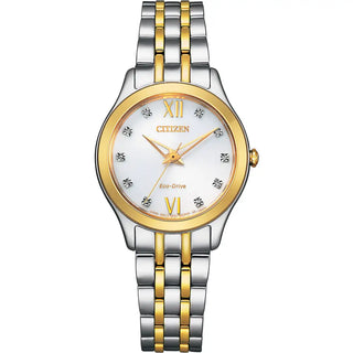 Ladies Steel & Gold Silhouette Diamond Bracelet Watch