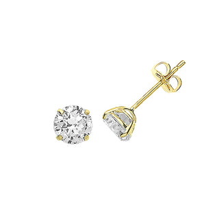 9ct Yellow Gold 5mm CZ Stud Earrings
