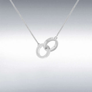 Silver CZ Linked-Rings Necklace