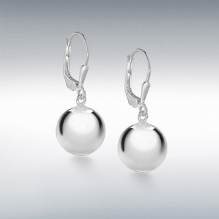 Sterling Silver Round Ball Drop Earrings