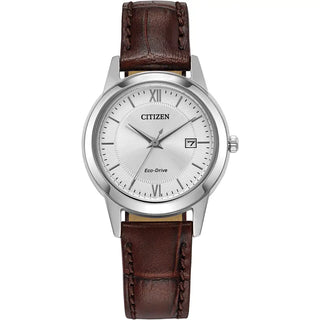 Citizen Ladies Classic Brown Strap Eco-Drive Watch | FE1087-28A