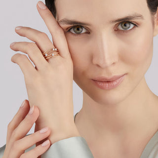 AnnaMaria Cammilli 18ct Natural Beige Gold 0.27ct Diamond Dune Ring