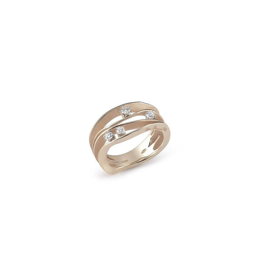 Ready to Ship - Diamond Dune Ring with Top Light Brown Baguettes