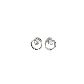 Cammilli Firenze 18ct White Ice Gold Dune Diamond Studs