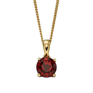 9ct Yellow Gold Garnet Birthstone Pendant