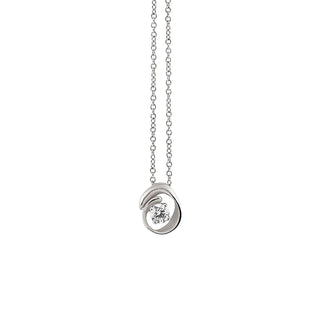 Silver necklace with a pendant on a white background