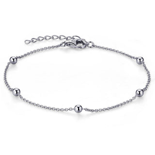 Gisser Silver Bead & Trace Bracelet