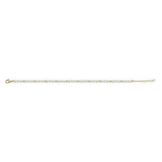 Gisser Gold Plated Silver Bead & Simulated Pearl Bracelet