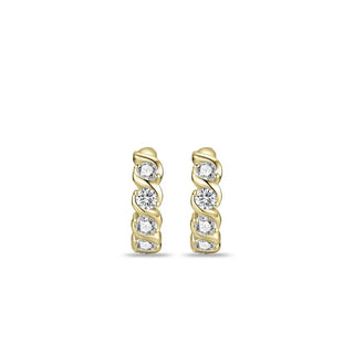 Gisser Gold Plated Silver CZ Swirl Hoops