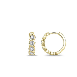 Gisser Gold Plated Silver CZ Swirl Hoops
