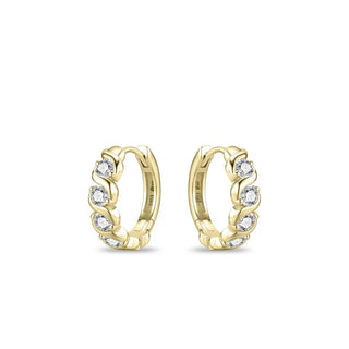 Gisser Gold Plated Silver CZ Swirl Hoops