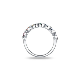 Gisser Silver Twisted Multi-Colour CZ Swirl Ring
