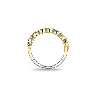 Gisser Gold Plated Silver Twisted Multi-Colour CZ Ring