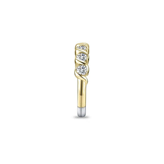 Gisser Gold Plated Silver Twisted CZ Swirl Ring