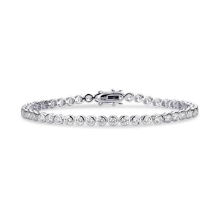 Gisser Silver Bold Rubover CZ Tennis Bracelet - 19cm