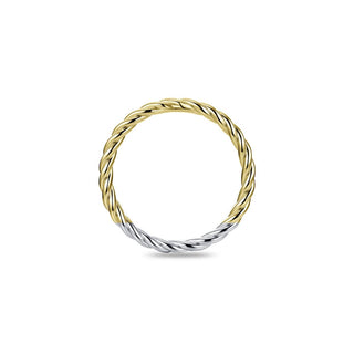 Gisser Gold Plated Plaited Stackable Ring