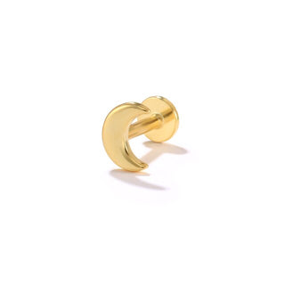 Waning Crescent Moon Cartilage Stud | Celestial Cartilage Earring