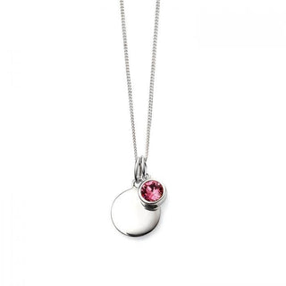 Silver October Birthstone Pendant | Engravable Jewellery For October 