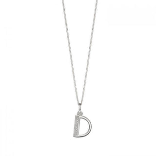 Silver CZ Initial 'D' Pendant | Letter Jewellery Gifts