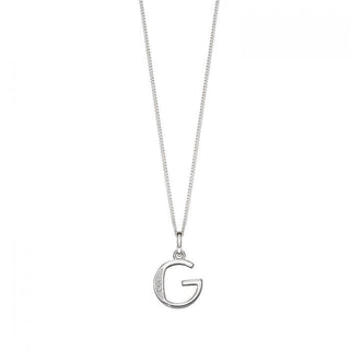 Silver CZ Initial 'G' Pendant