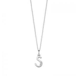 Silver CZ Initial 'S' Pendant