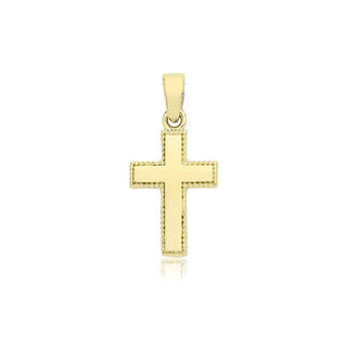 9ct Gold Cross Twist Edge Pendant