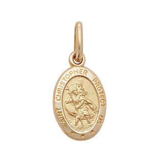 9ct Yellow Gold Oval St Christopher Pendant